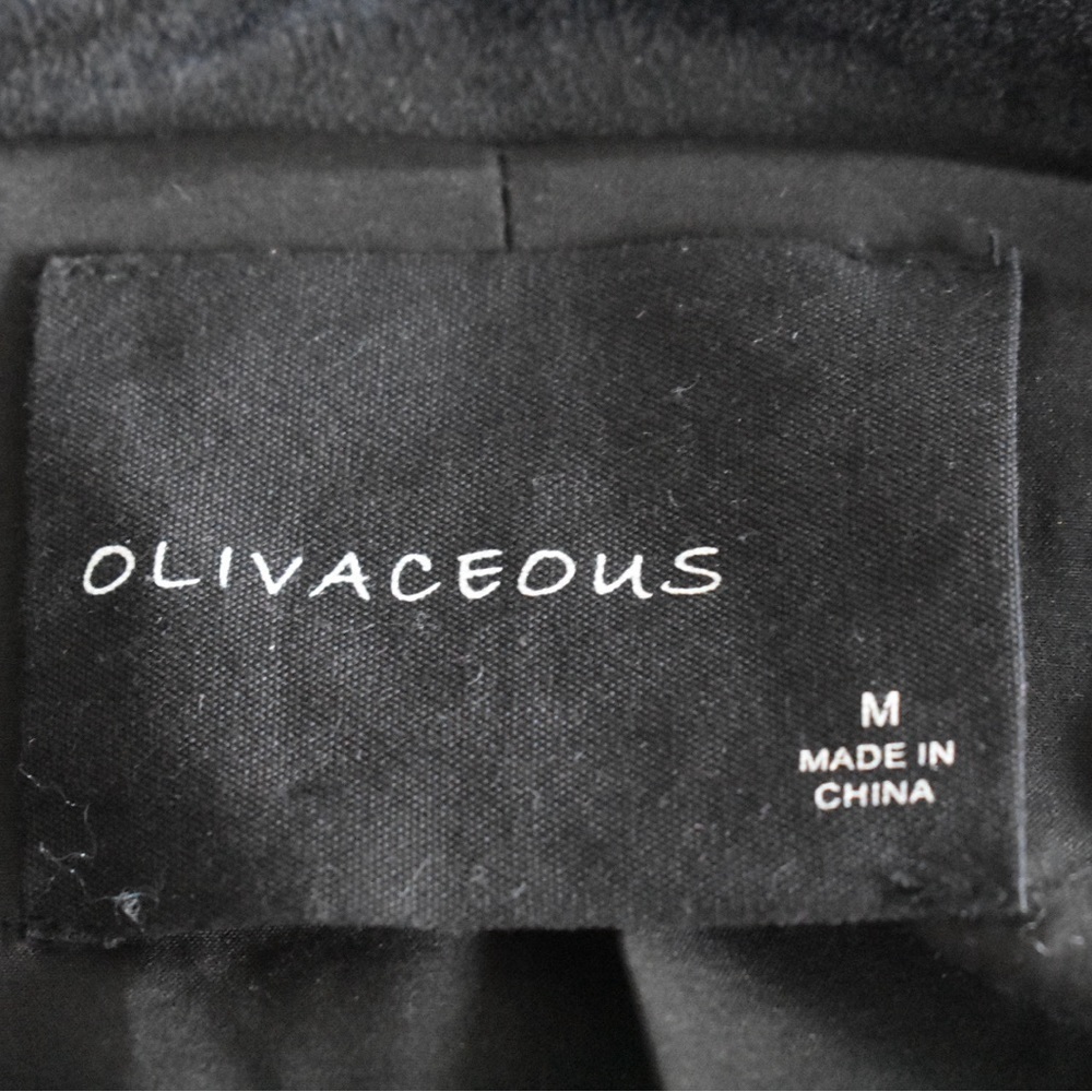 Olivaceous Black Faux Suede Lace Up Moto Jacket Women's Size M - Picture 4 of 10